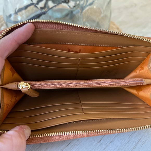 MCM Cognac Visetos Leather Zippy Wallet - Picture 3 of 7
